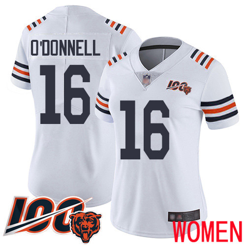 Chicago Bears Limited White Women Pat O Donnell Jersey NFL Football 16 100th Season